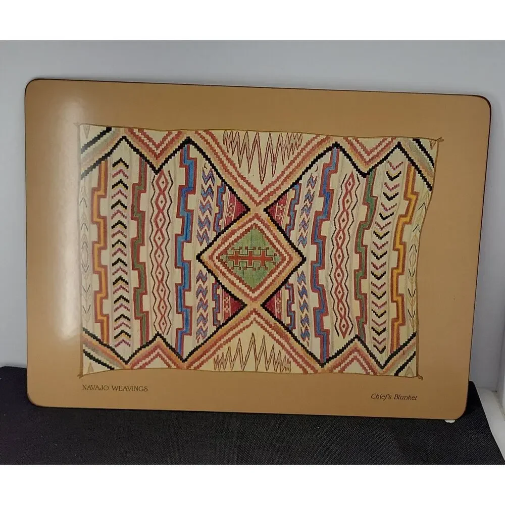 Vintage Pimpernel Navajo Weavings Placemats Set of 4 Cork Back Made in England